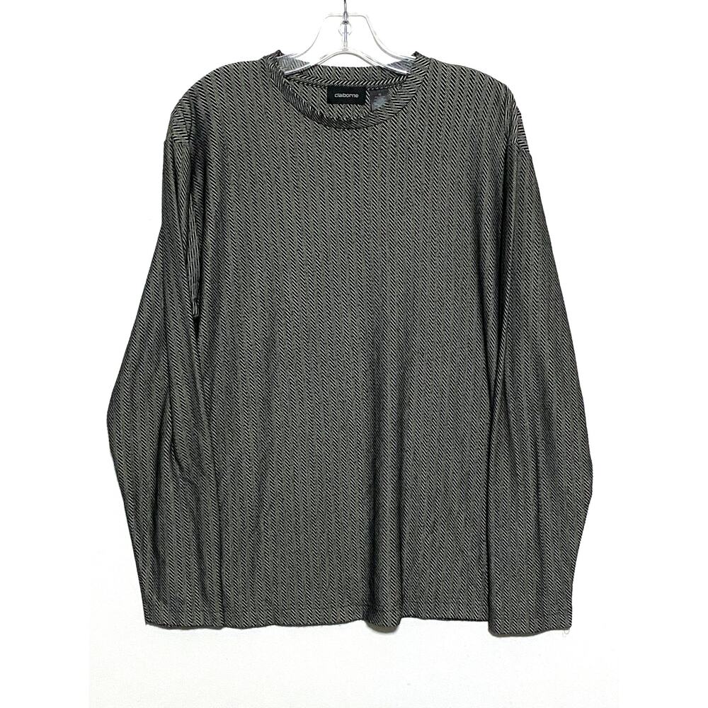 Claiborne Knit Sweater Men M Viscose Blend Dark Academia Preppy Classic Grandpa